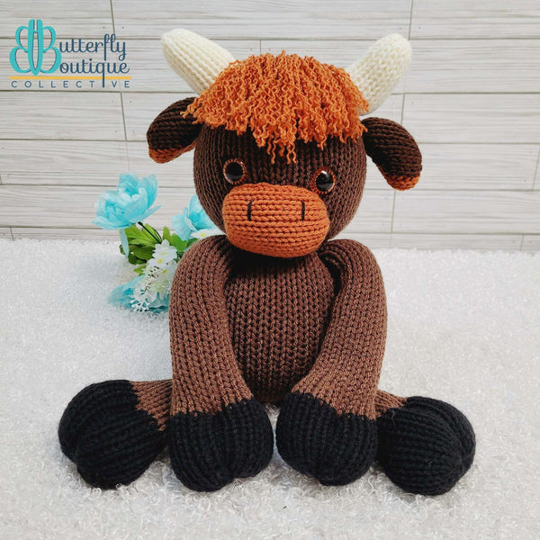 Create A Critter Kit - Hubert the Highland Cow - Intermediate/Experienced Skill Level,Yarn Projects,Carrie's Butterfly Boutique