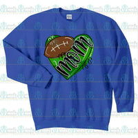 Football Mom Heart Tee,Shirts,Carrie's Butterfly Boutique