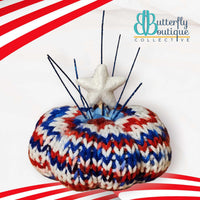 Patriotic Pumpkin,Yarn Projects,Carrie's Butterfly Boutique