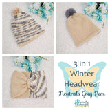 3-in-1 Winter Hat/Headband
