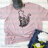 Floral Cat Outline Tee