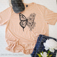 Floral Detailed Butterfly Tee