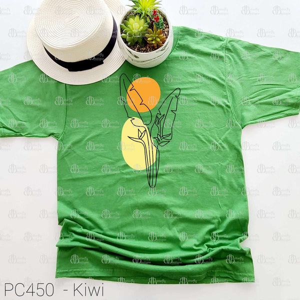 Leaf Outline with Yellow Colorblock Tee